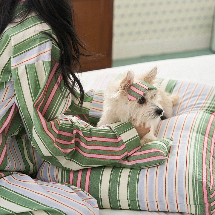 ※予約販売【noutti】Poppy Stripe Pajama（Pink & Green）