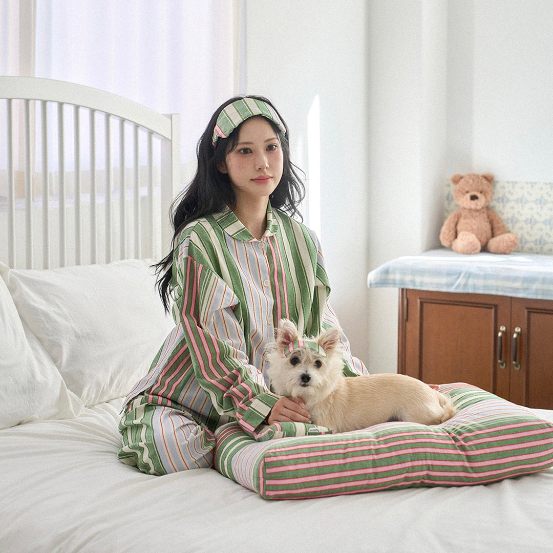 ※予約販売【noutti】Poppy Stripe Pajama（Pink & Green）