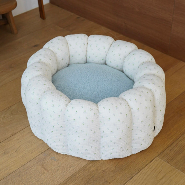 ※予約販売【azalea】Canele Cushion（Flower Soft / Mellow Sky）