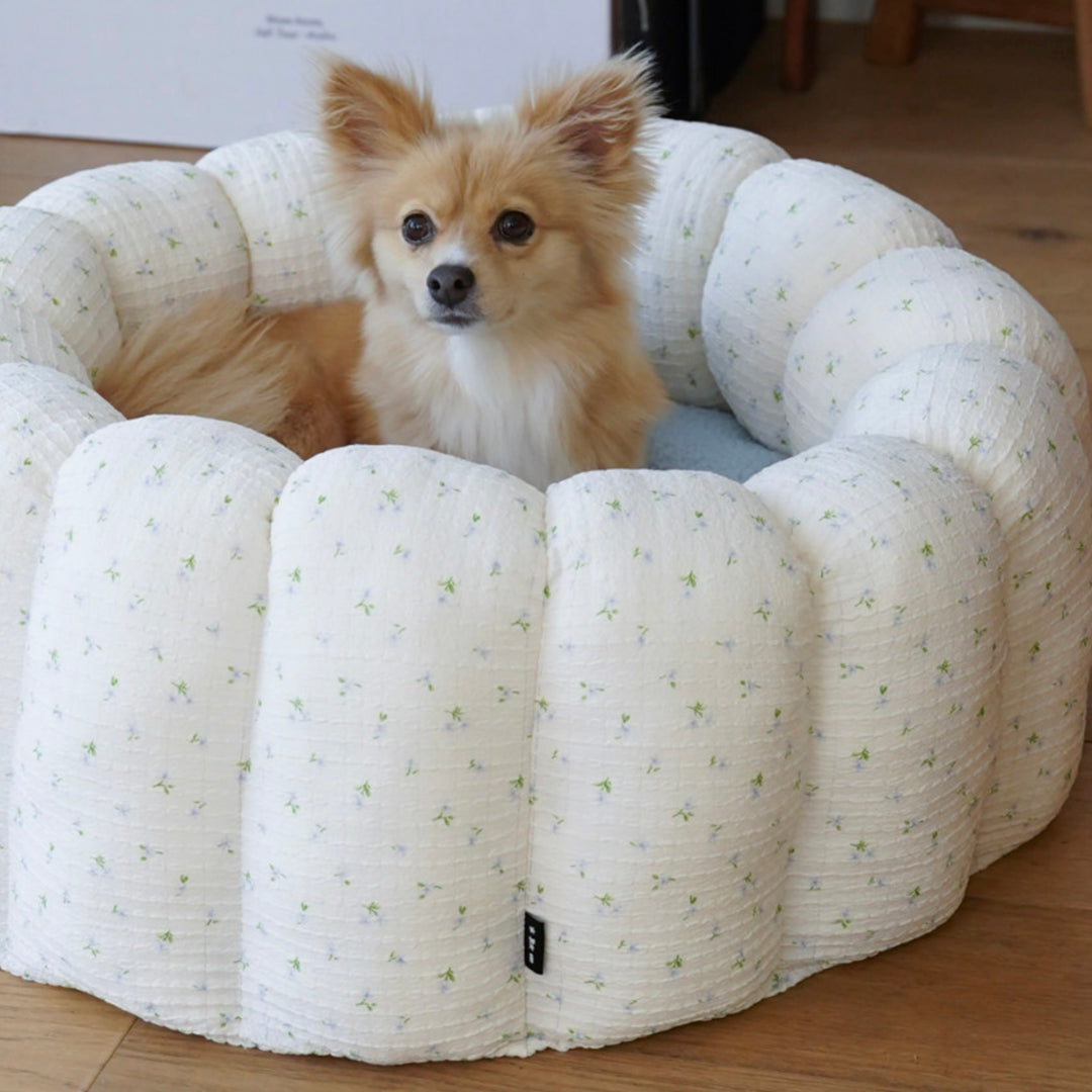※予約販売【azalea】Canele Cushion（Flower Soft / Mellow Sky）