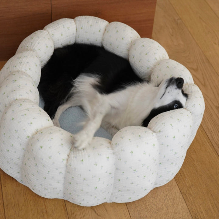 ※予約販売【azalea】Canele Cushion（Flower Soft / Mellow Sky）