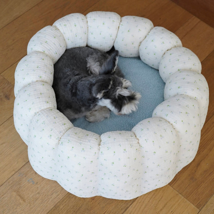 ※予約販売【azalea】Canele Cushion（Flower Soft / Mellow Sky）