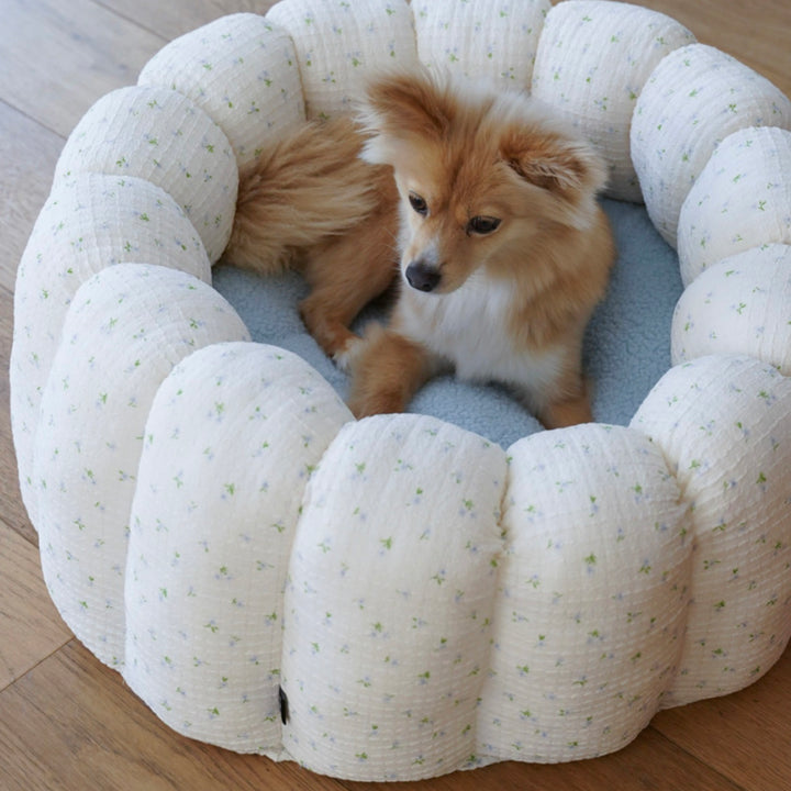 ※予約販売【azalea】Canele Cushion（Flower Soft / Mellow Sky）
