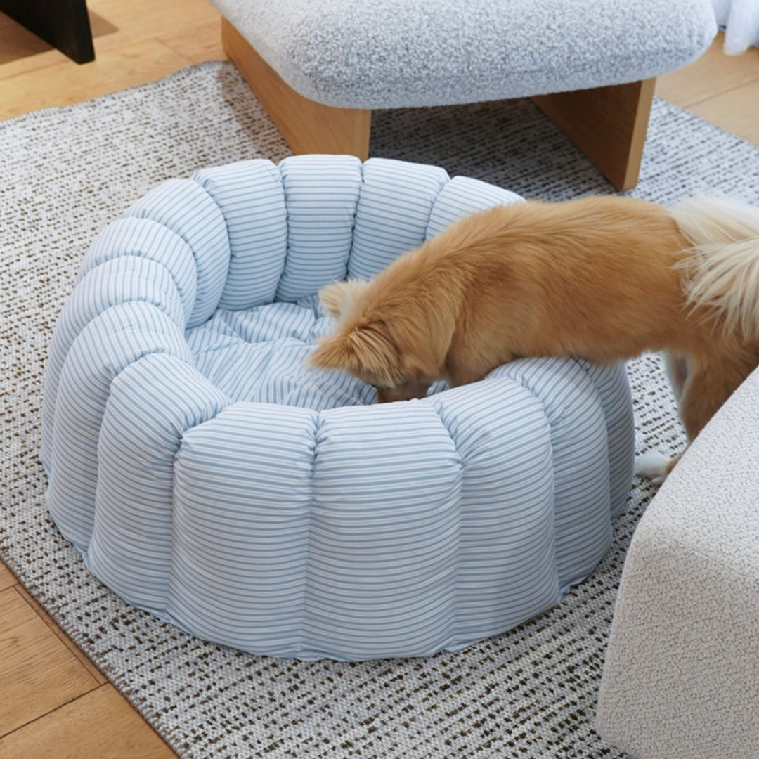 ※予約販売【azalea】Canele Cushion（New Stripe Blue）