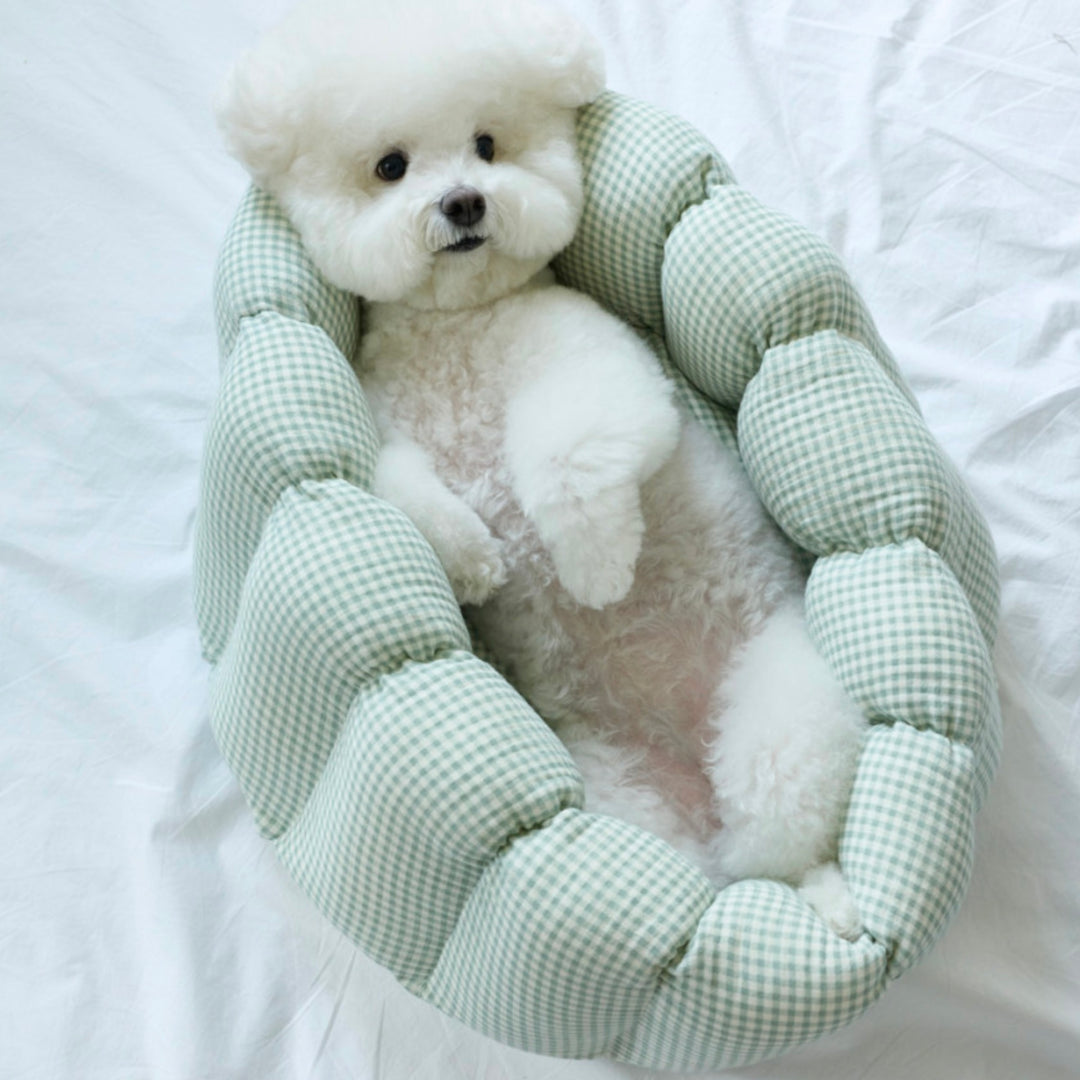 ※予約販売【azalea】Canele Cushion（Check Mint）