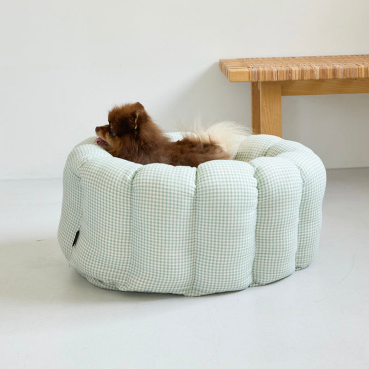 ※予約販売【azalea】Canele Cushion（Check Mint）