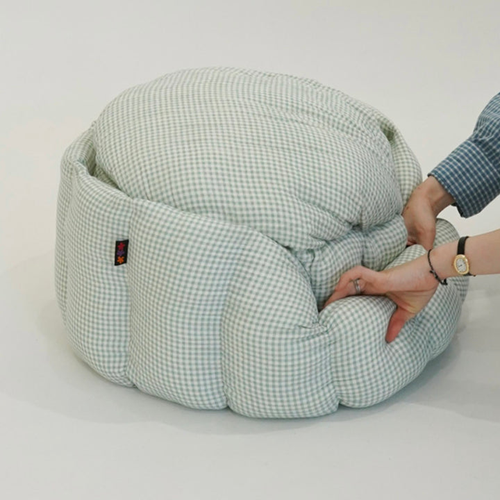 ※予約販売【azalea】Canele Cushion（Check Mint）