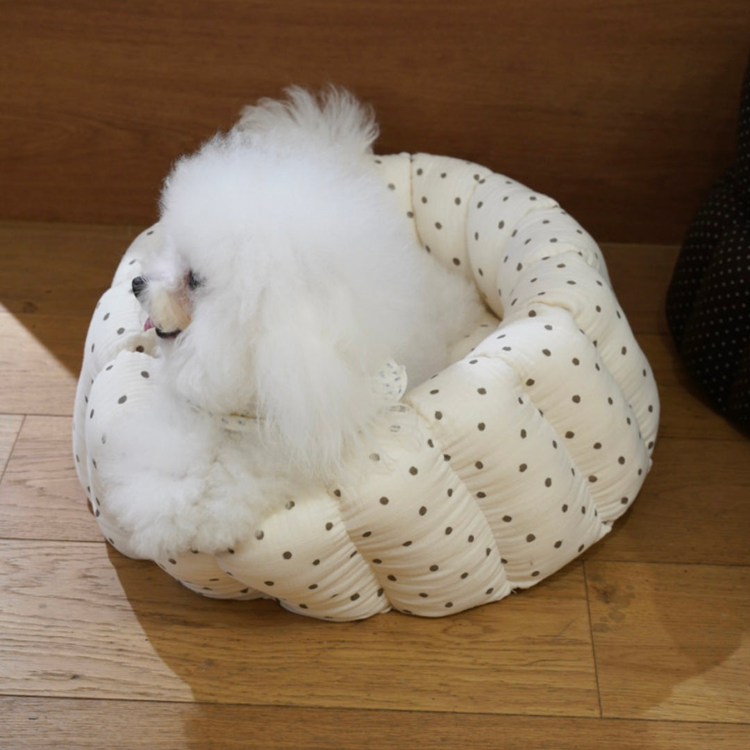 ※予約販売【azalea】Canele Cushion（Ivory Dot）