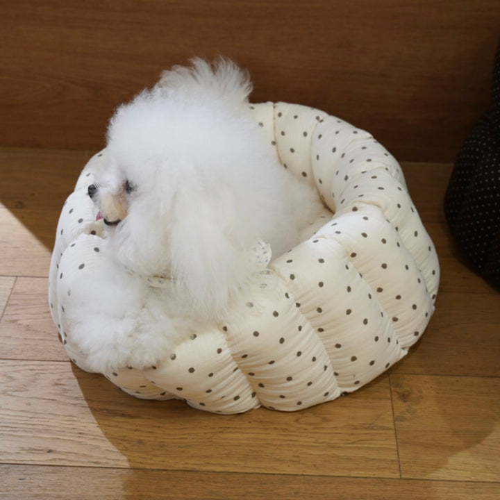 ※予約販売【azalea】Canele Cushion（Ivory Dot）