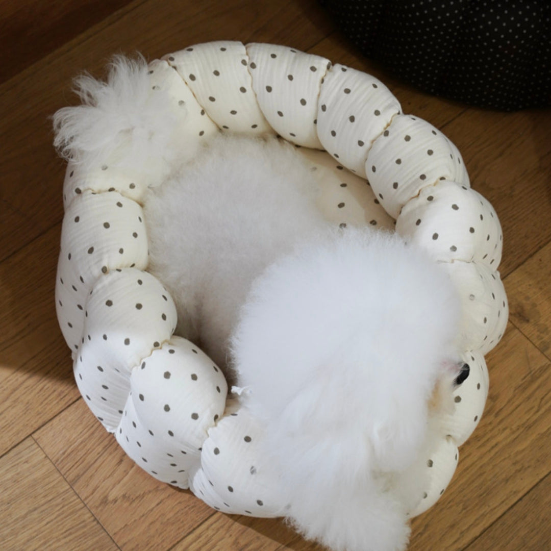 ※予約販売【azalea】Canele Cushion（Ivory Dot）