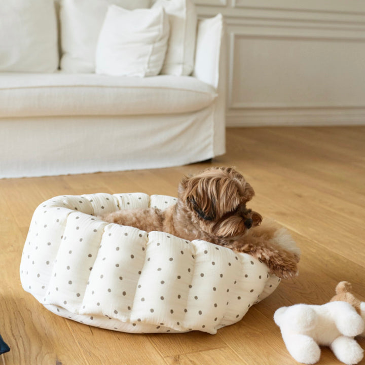※予約販売【azalea】Canele Cushion（Ivory Dot）