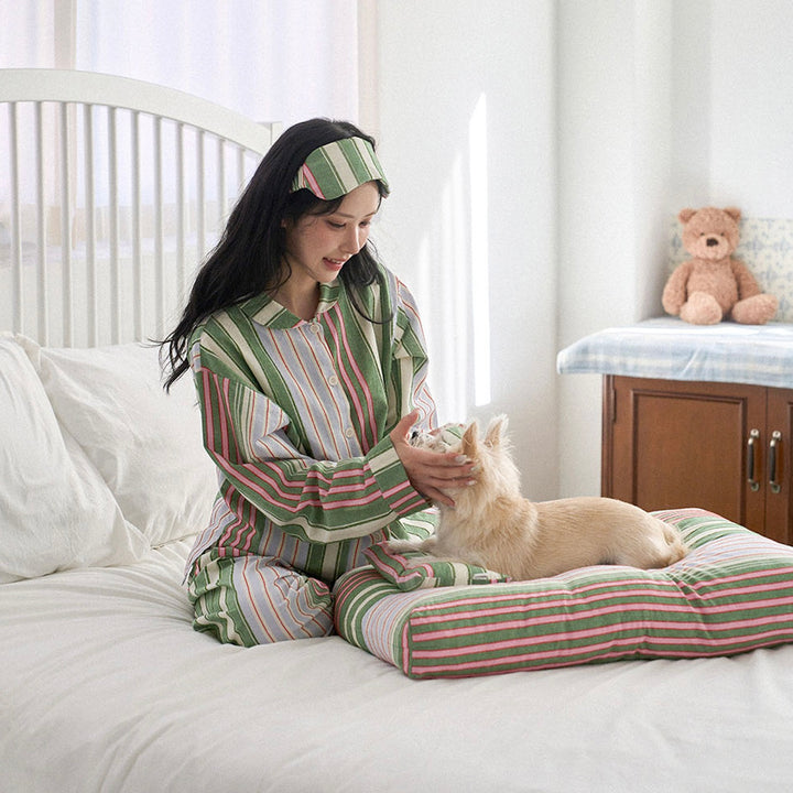 ※予約販売【noutti】Poppy Stripe Pillow（2color）