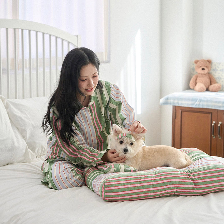 ※予約販売【noutti】Poppy Stripe Pillow（2color）
