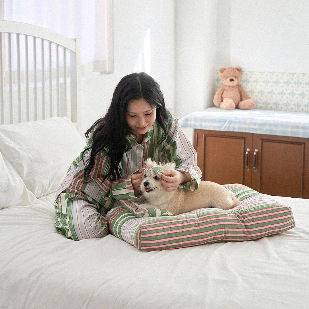 ※予約販売【noutti】Poppy Stripe Pillow（2color）