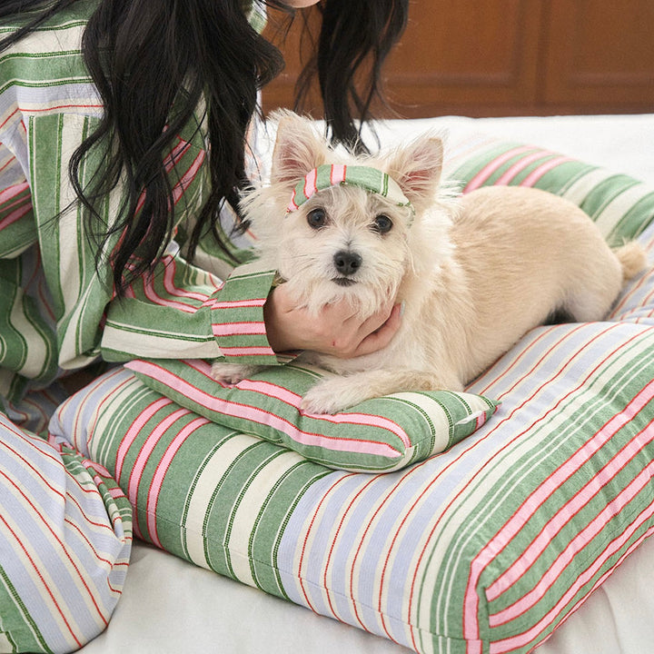 ※予約販売【noutti】Poppy Stripe Pillow（2color）