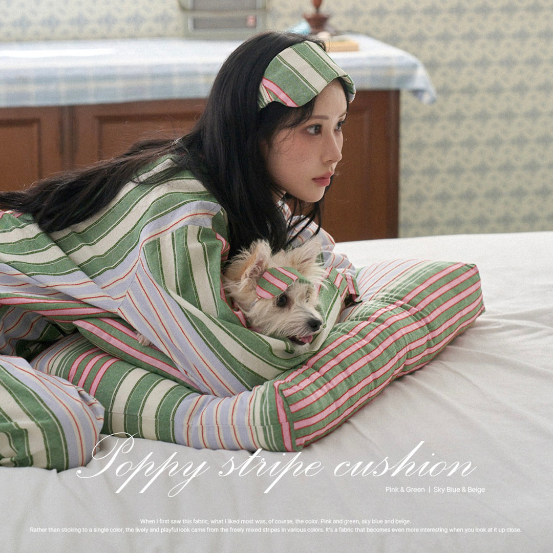 ※予約販売【noutti】Poppy Stripe Pillow（2color）