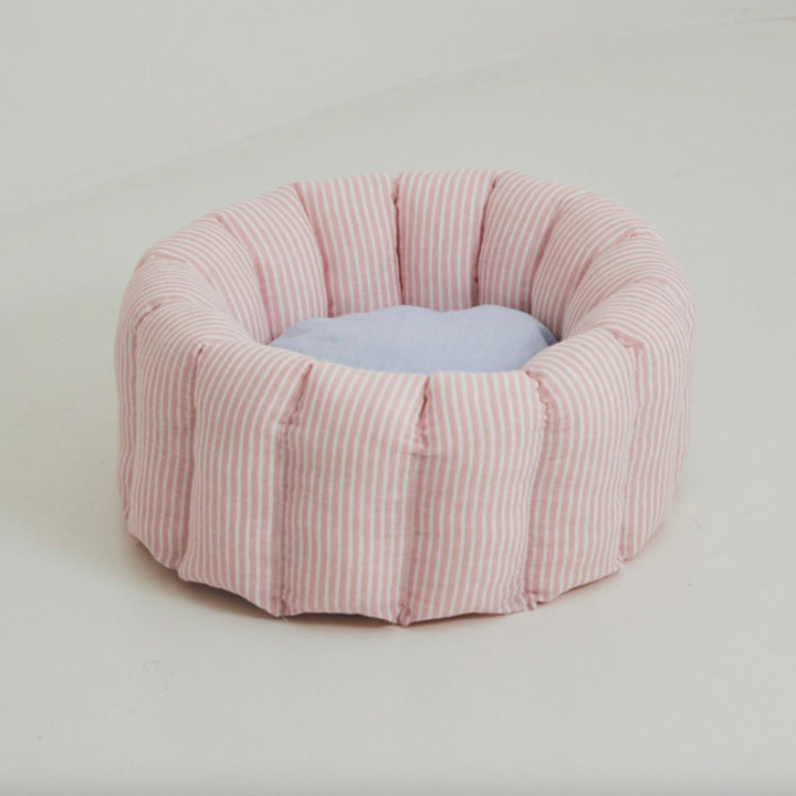 ※予約販売【azalea】Canele Cushion（Stripe Linen / Pink）