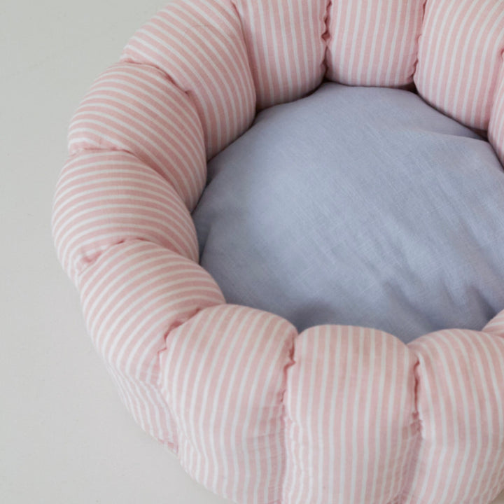 ※予約販売【azalea】Canele Cushion（Stripe Linen / Pink）