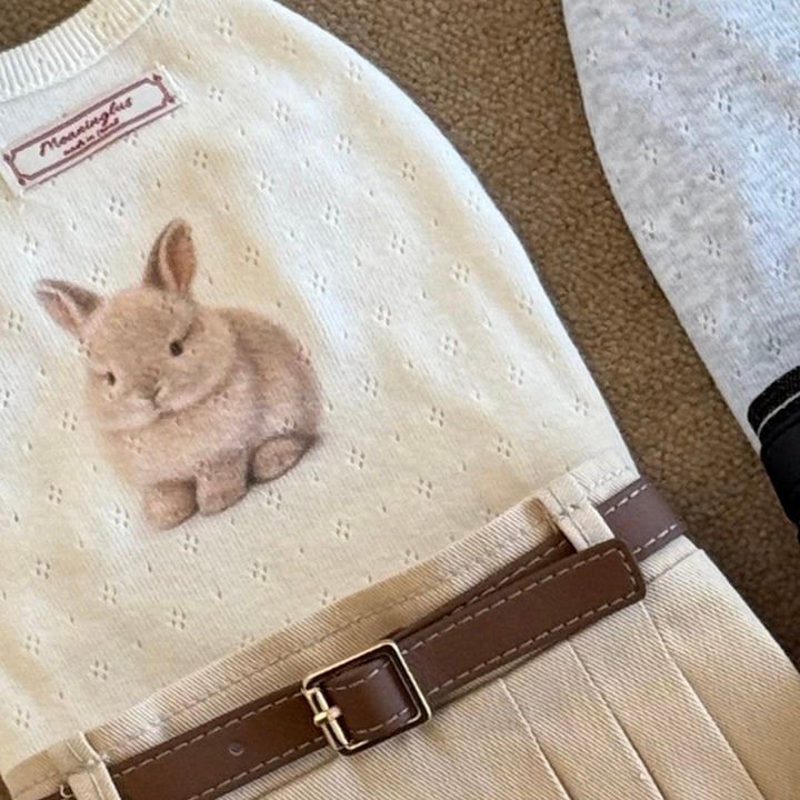 ※予約販売【meaningless】Bunny Eyelet T-shirt（Beige）