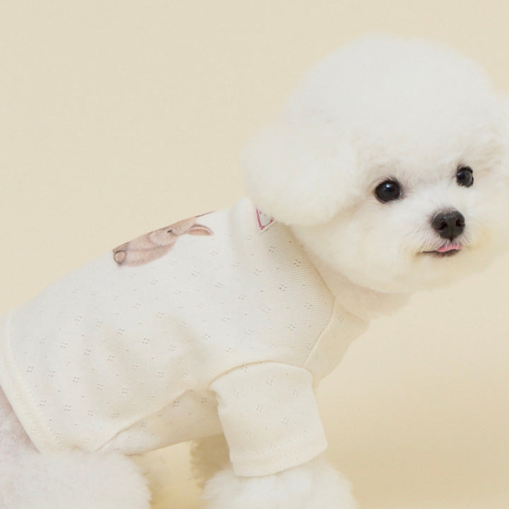 ※予約販売【meaningless】Bunny Eyelet T-shirt（Beige）