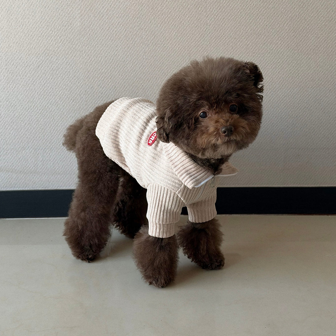 ※予約販売【CRR】Cozy Velour Half Zip-up（Beige）