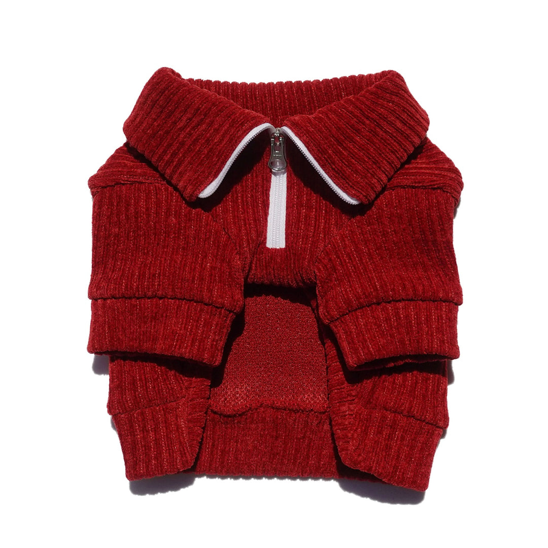 ※予約販売【CRR】Cozy Velour Half Zip-up（Burgundy）