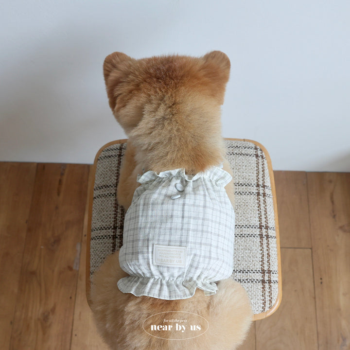 ※予約販売【near by us】Bagle Check Crop Top & Romper（Ivory）