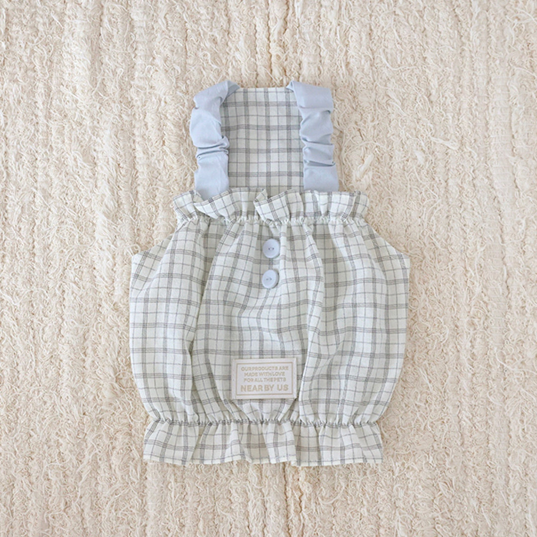※予約販売【near by us】Bagle Check Crop Top & Romper（Ivory）