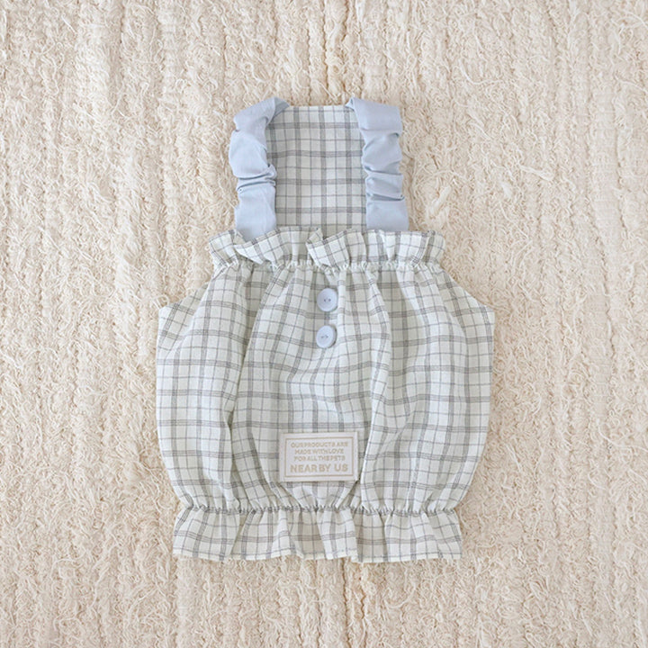 ※予約販売【near by us】Bagle Check Crop Top & Romper（Ivory）