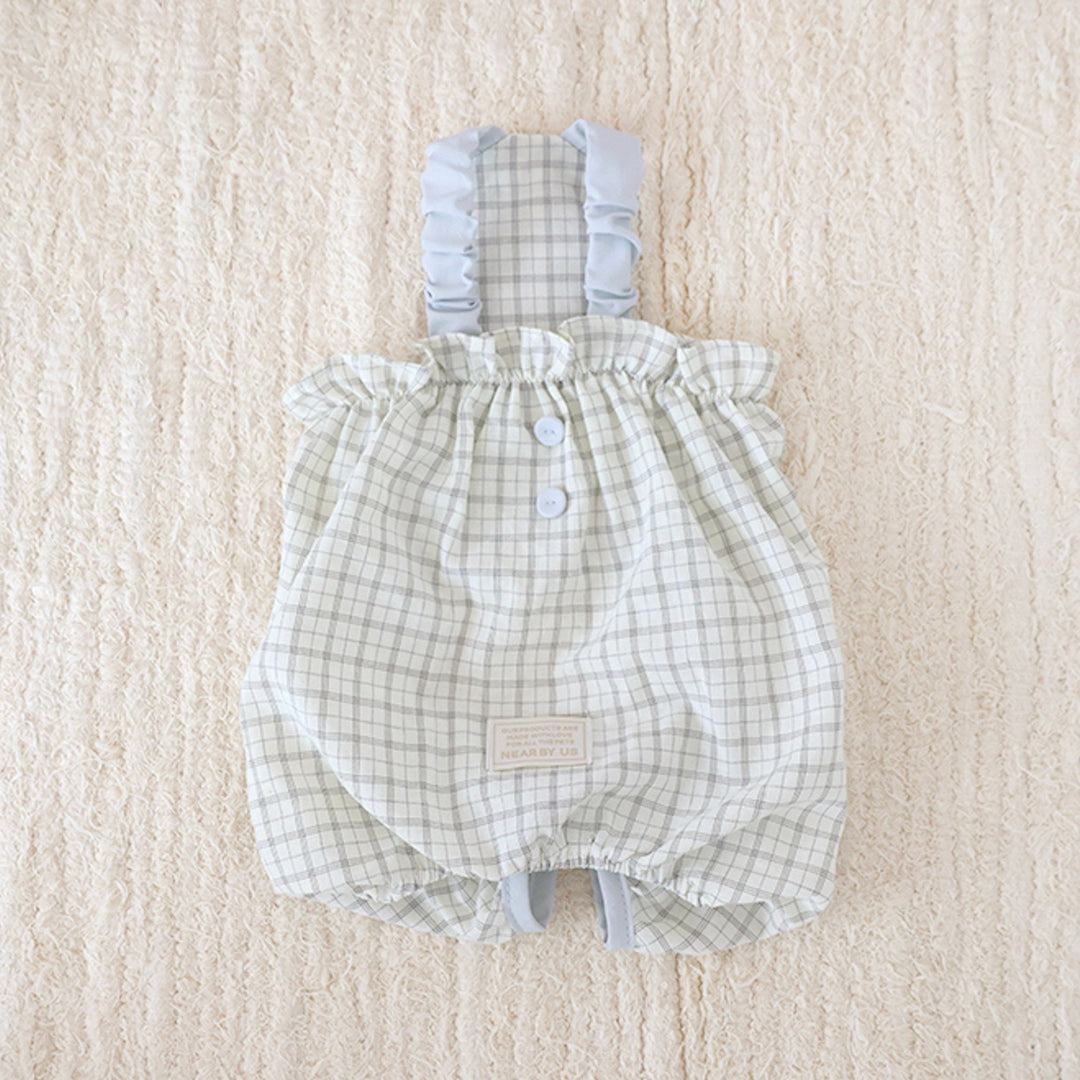 ※予約販売【near by us】Bagle Check Crop Top & Romper（Ivory）