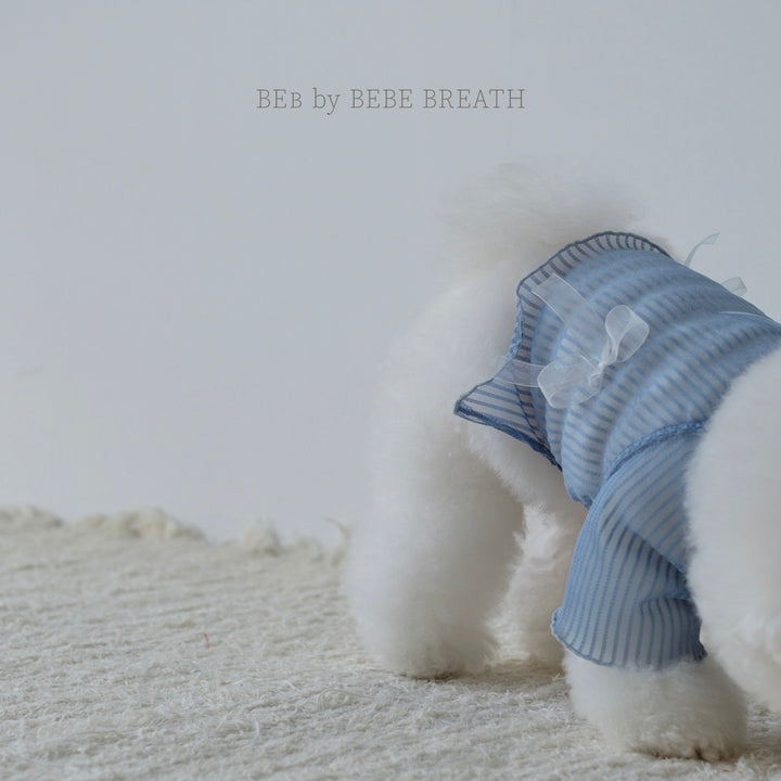 ※予約販売【BeBe Breath】Middle-Neck Sheer Top（Blue）