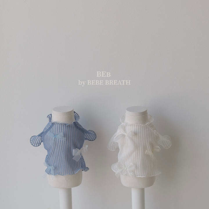 ※予約販売【BeBe Breath】Middle-Neck Sheer Top（White）