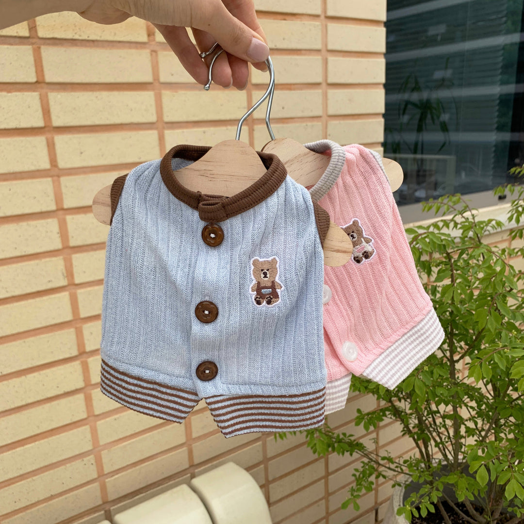 ※予約販売【DURANG RURANG】Teddy Bear Layered Sleeveless（Gray Pink）