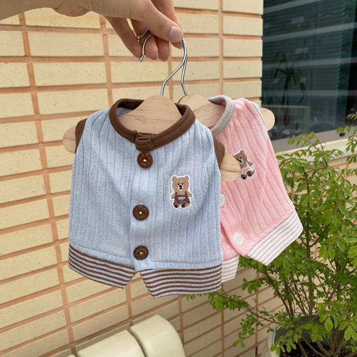 ※予約販売【DURANG RURANG】Teddy Bear Layered Sleeveless（Gray Pink）