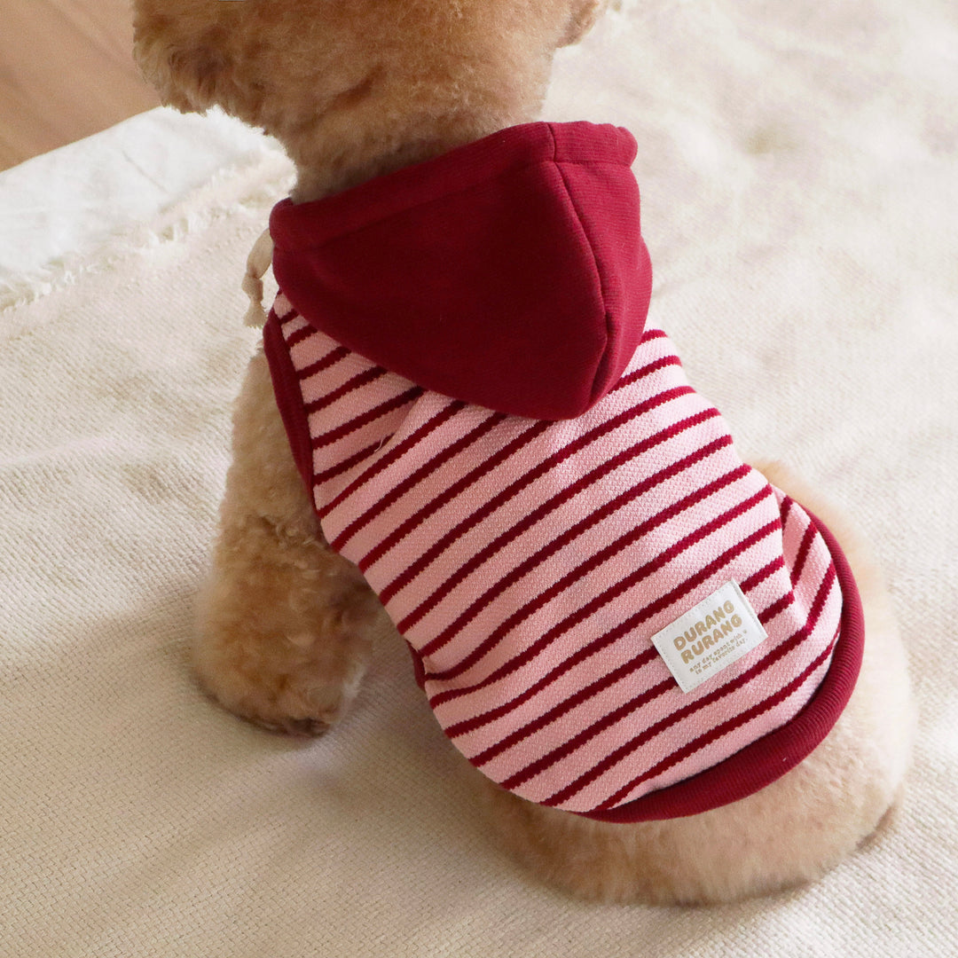 即納【DURANG RURANG】Nutty Hoodie Vest（Pink Burgundy）