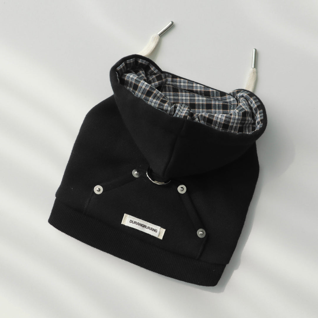 即納【DURANG RURANG】Crop Hoodie Harness（Black）｜犬用ハーネス