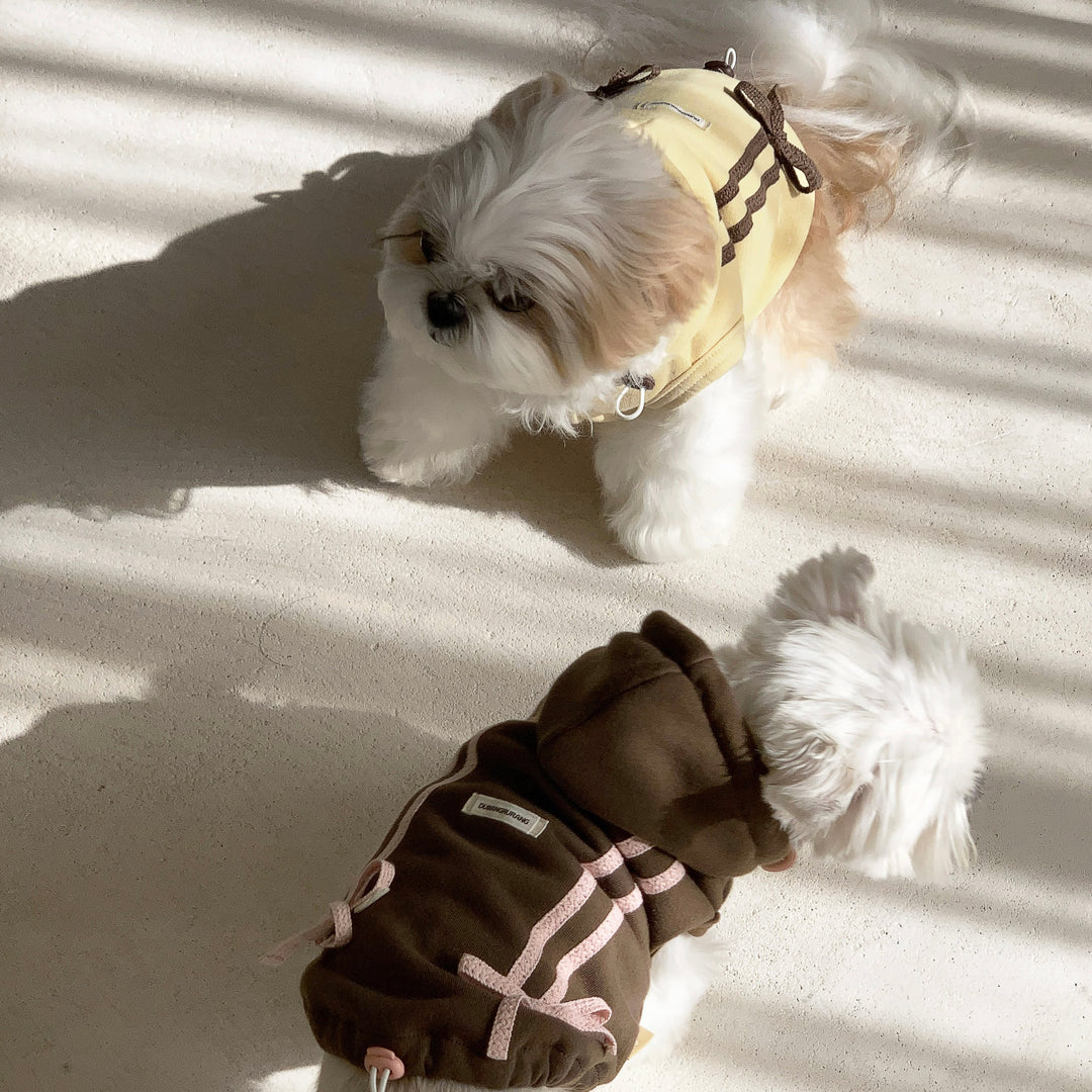 ※予約販売【DURANG RURANG】Ribbon Hoodie Jacket（Butter Yellow）