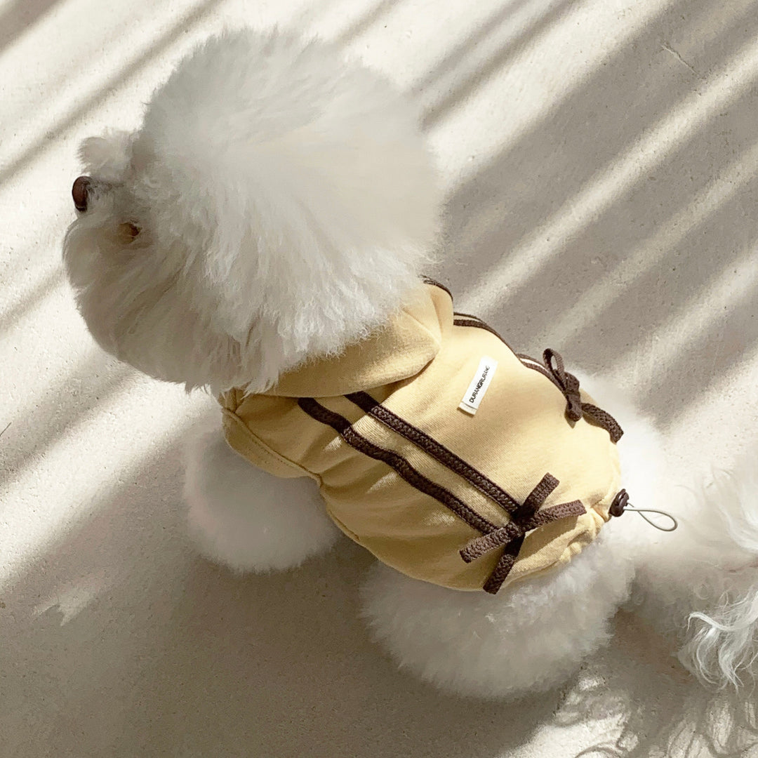 ※予約販売【DURANG RURANG】Ribbon Hoodie Jacket（Butter Yellow）