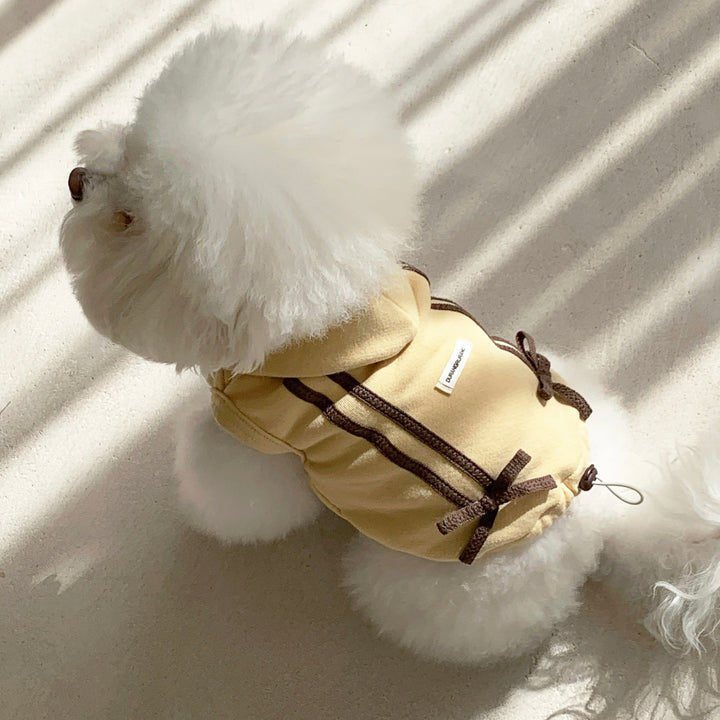 ※予約販売【DURANG RURANG】Ribbon Hoodie Jacket（Butter Yellow）