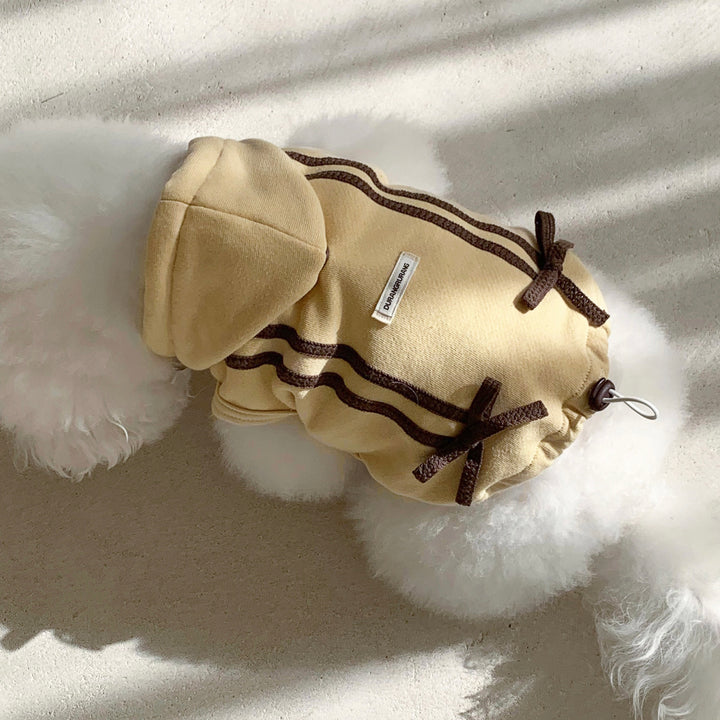 ※予約販売【DURANG RURANG】Ribbon Hoodie Jacket（Butter Yellow）