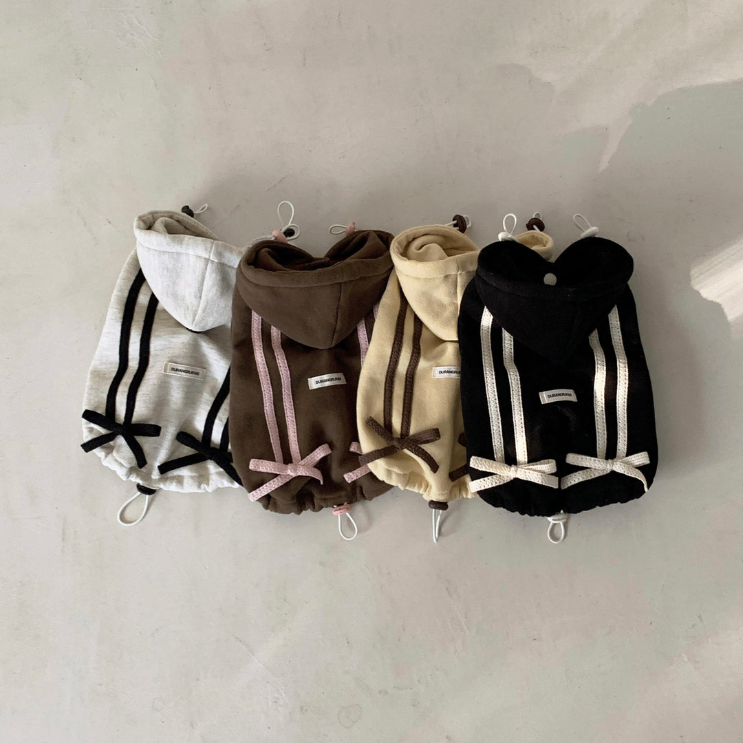 ※予約販売【DURANG RURANG】Ribbon Hoodie Jacket（Butter Yellow）