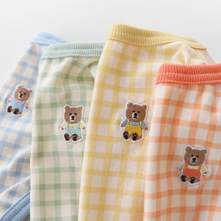 即納【DURANG RURANG】Baby bear check T-shirt（Coral）
