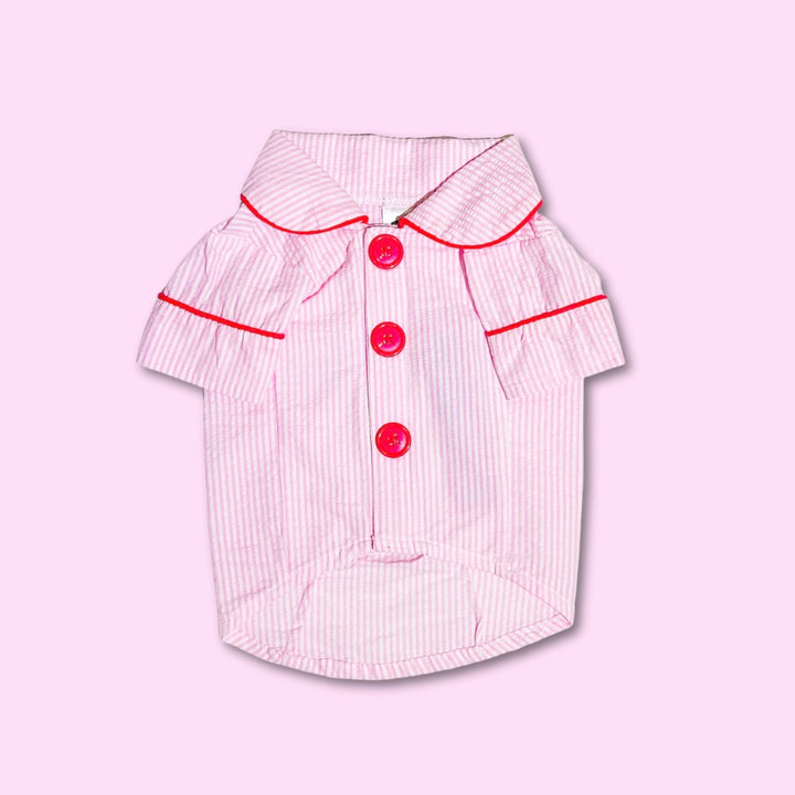 ※予約販売【TOOF】SWEET STRIPE PAJAMA（PINK）