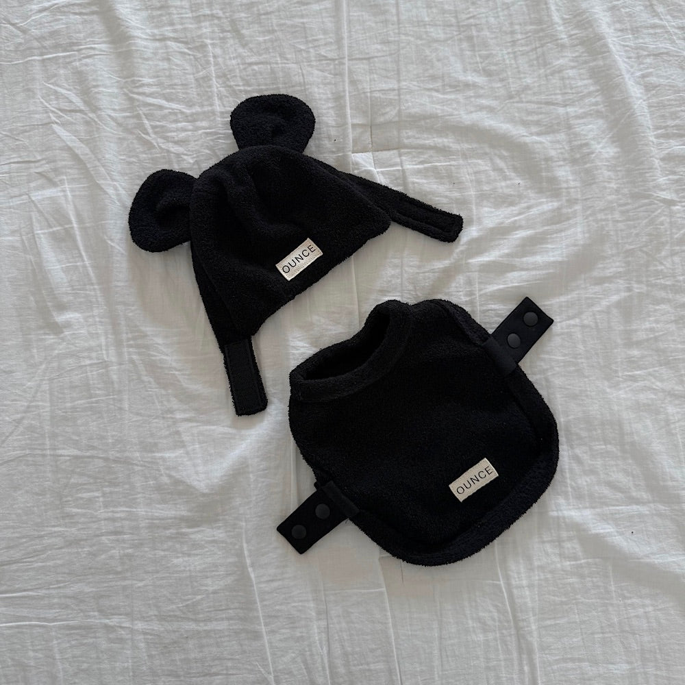※予約販売【OUNCE】Teddy Bear Vest & Bonnet（Black）