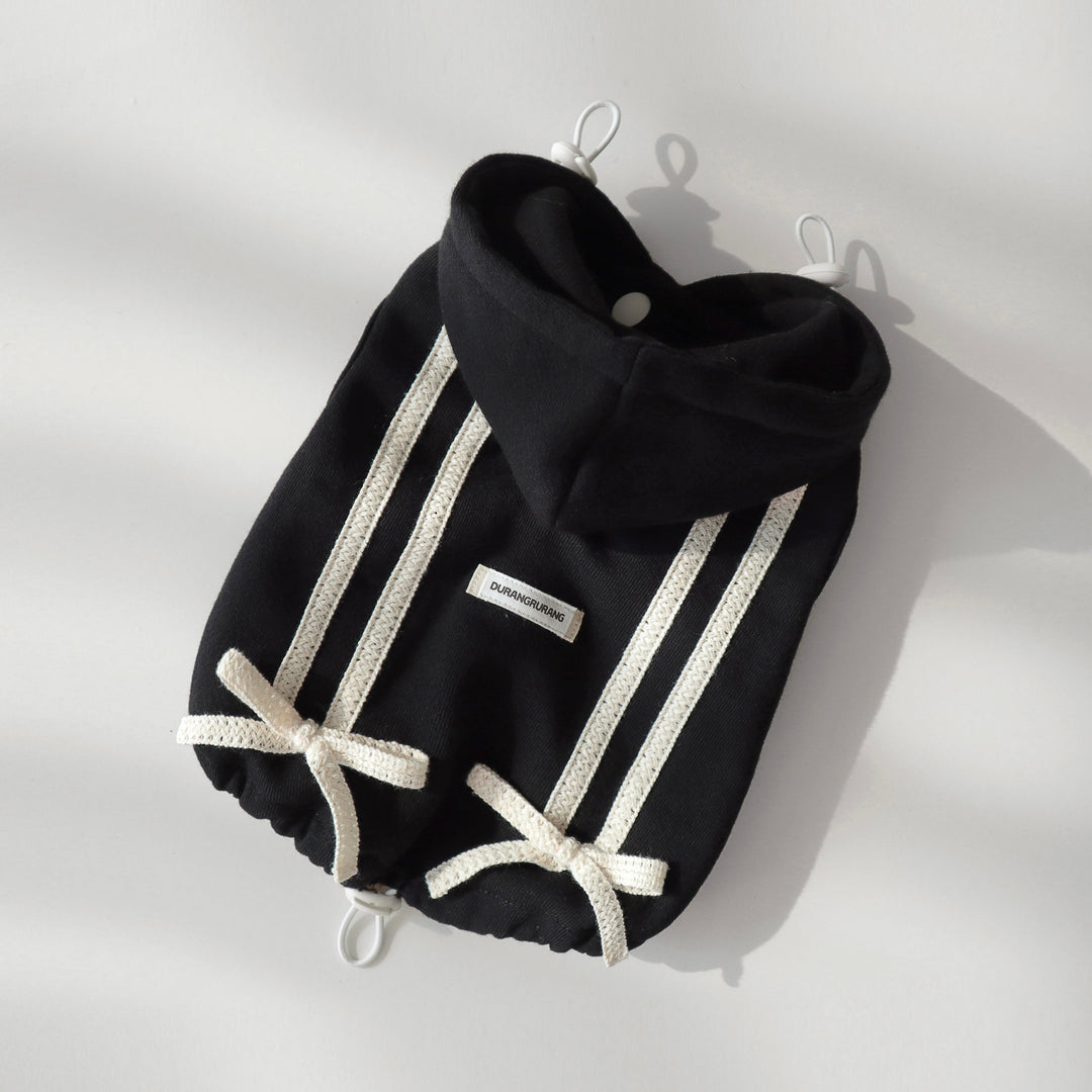 ※予約販売【DURANG RURANG】Ribbon Hoodie Jacket（Black）