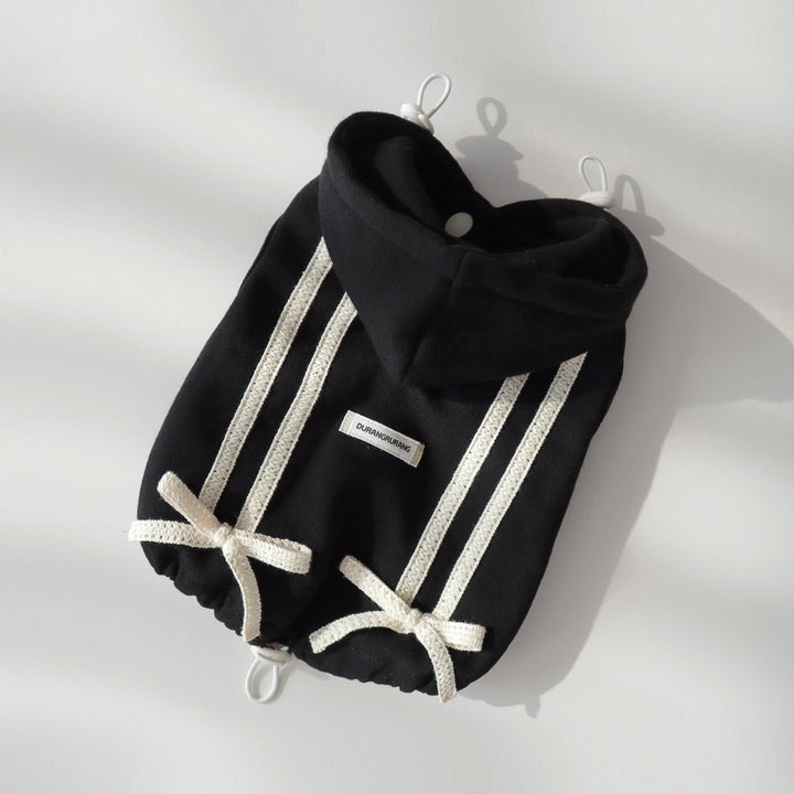 ※予約販売【DURANG RURANG】Ribbon Hoodie Jacket（Black）