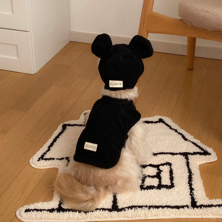 ※予約販売【OUNCE】Teddy Bear Vest & Bonnet（Black）