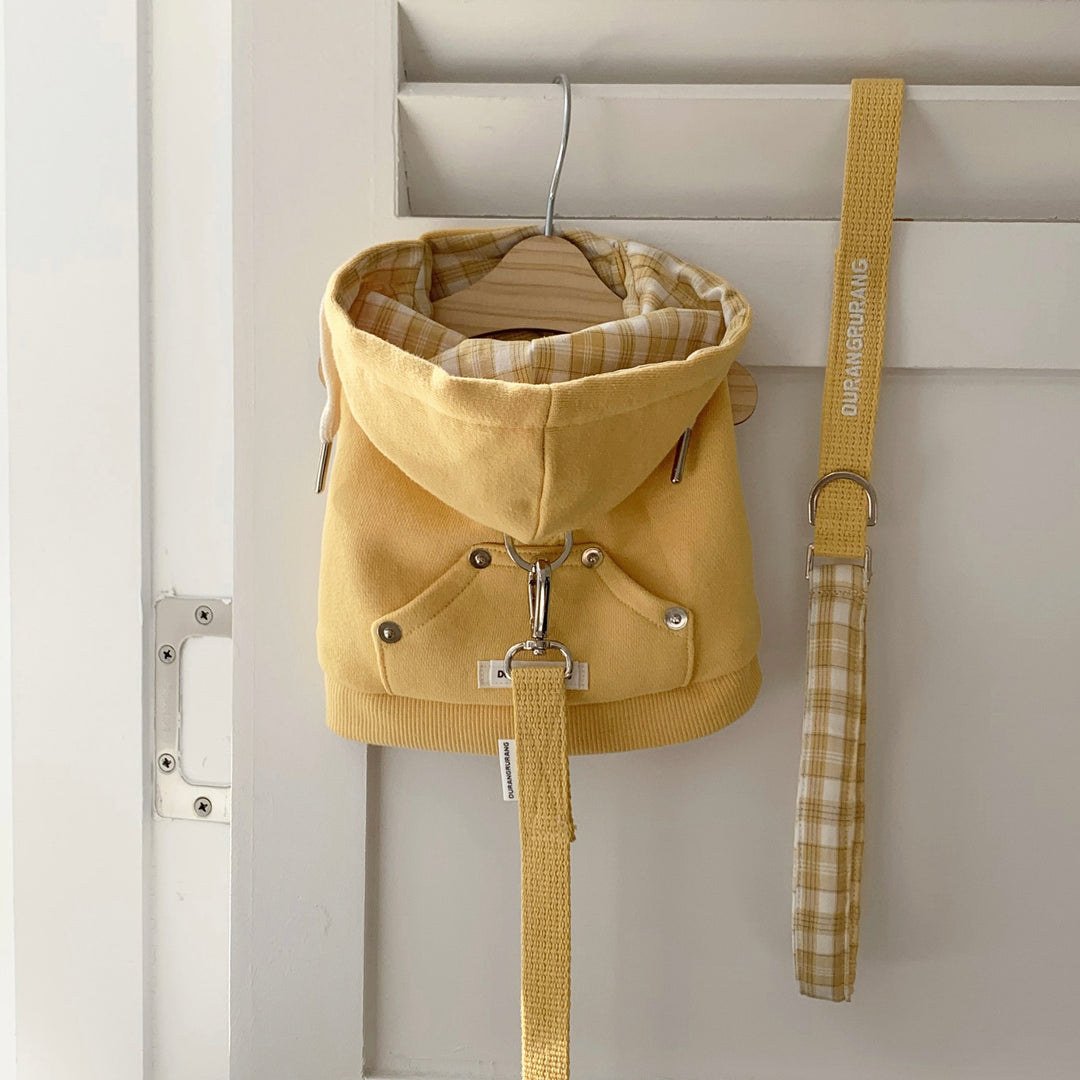 即納【DURANG RURANG】Crop Hoodie Harness（Yellow）｜犬用ハーネス