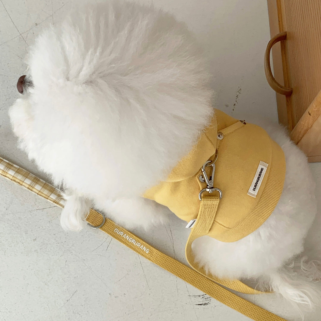 即納【DURANG RURANG】Crop Hoodie Harness（Yellow）｜犬用ハーネス
