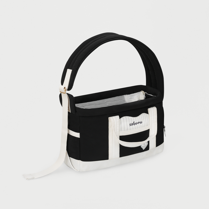 ※予約販売【seoru】Heart Veru Bag（Black）｜犬用バッグ